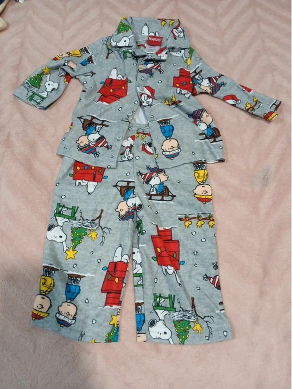 Snoopy boys 3-6 months holiday pajama set